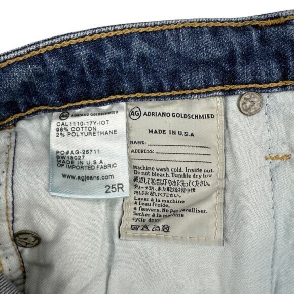 AG Adriano Goldschmied The Stilt Roll-up Cigarette Denim Jeans Size 25 - Picture 6 of 7